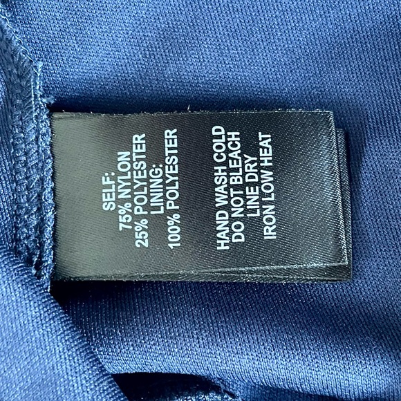 NWT LULUS Tawny Navy Blue and Gold Metallic Lace Skater Dress - Picture 11 of 11